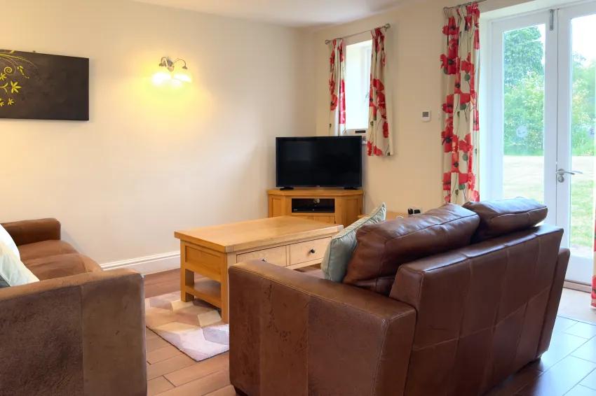 Sitting area with leather sofas