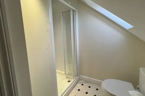 Bathroom adjoining twin bedroom